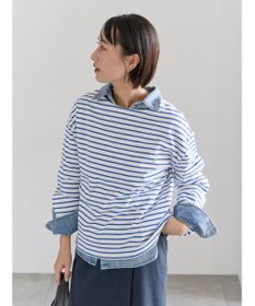 Te chichi ショルダー釦ボーダーカットソー