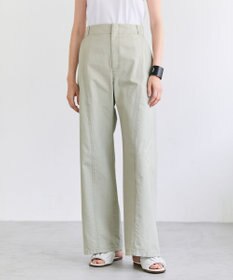 BEIGE， PREHNA / コットンツイル カービーシームワイドパンツ