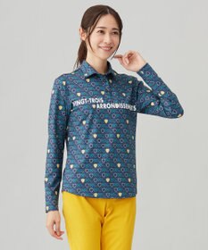 23区GOLF 【WOMEN】【UVカット】エンブレム柄ポロシャツ
