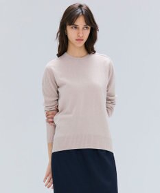 BEIGE， 【洗える】POMPE / ウールカシミヤ配色ラインクルーネックニット