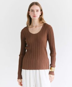 BEIGE， LABRADO / ランダムリブ Uネックニット