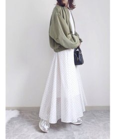 Green Parks AnriettMusee ドットフレアーロングスカート