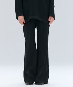 BEIGE， 【洗える】DELANO / ハイストレッチフレアパンツ Black