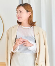 Phoebe <オンワード限定セット>ダブルデコレイトパールライトフィットイヤリング×フォーマルパールビジューハーフブローチ