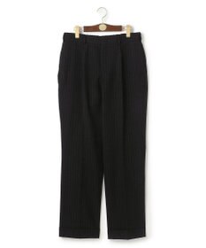 J.PRESS MEN 【J.PRESS ORIGINALS】Wool Silk Angola Chalk Stripes Spindle 1Tuck Piped Stem Slacks / Japan Made