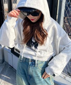 WEGO ガールプリントプルパーカー