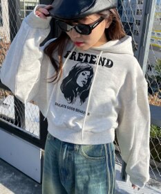 WEGO ガールプリントプルパーカー