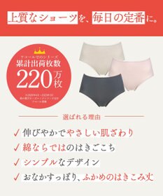 Wing ショーツ 【綿の贅沢 オーガニック】 はきこみ丈ふかめ EC3000 ウイング／ワコール