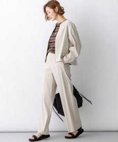 23区 リネンレーヨンストレッチ ワイドパンツ