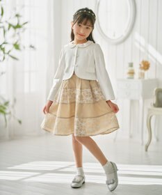 組曲 KIDS 【110-140㎝】フラワーパネルボーダー ワンピース