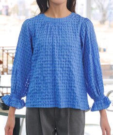 Tiaclasse シアーチェックブラウス