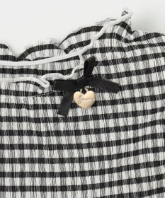 ANY KIDS シアー ギンガム 七分袖 Tシャツ