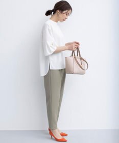 組曲 【洗える・ストレッチ】プランタンカラークロップド パンツ