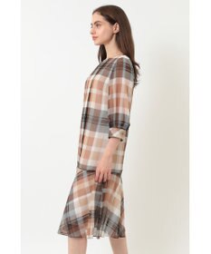 DAKS ビッグトランスチェックシフォンワンピース