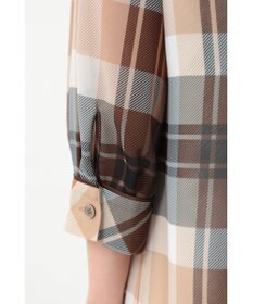 DAKS ビッグトランスチェックシフォンワンピース