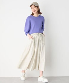 ANY 【ウエストゴム】ナイロンベイカーフレアスカート