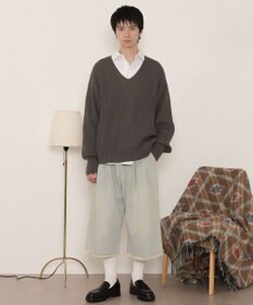 WEGO エルボーパッチVネックプルオーバー