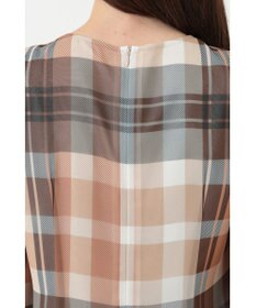 DAKS ビッグトランスチェックシフォンワンピース