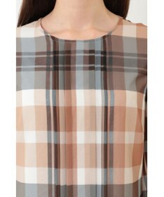 DAKS ビッグトランスチェックシフォンワンピース