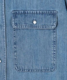 ANY 【洗濯機可】パールボタンデニムシャツ