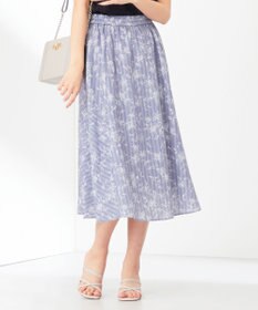 ANY SIS 【洗える】ラインフラワーストライプ スカート