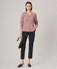 ICB L 【洗える】 ペーパーブレンドシャインニット Vネックプルオーバー