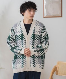 WEGO ベロアモール総柄カーディガン