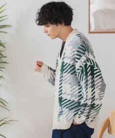 WEGO ベロアモール総柄カーディガン