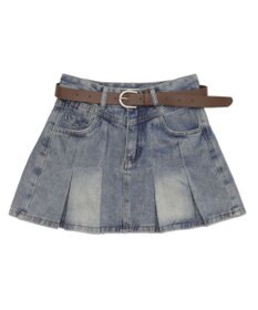 WEGO タックプリーツデニムミニスカパン