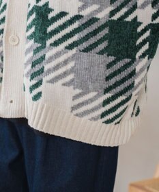 WEGO ベロアモール総柄カーディガン