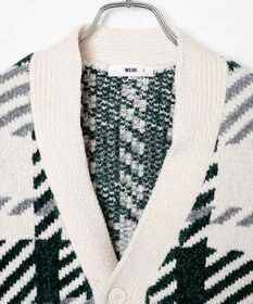 WEGO ベロアモール総柄カーディガン