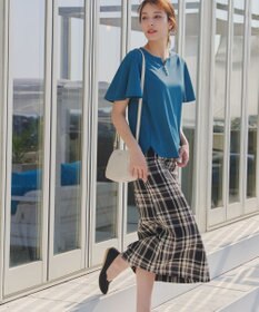 Tiaclasse 【洗える】カラミチェックスカート