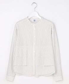 J.PRESS LADIES ストライプジャージー フリル カットソー