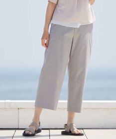 J.PRESS LADIES 【WEB限定カラーあり・セットアップ対応・洗える・撥水・防汚】コットンFITTYシャーク ワイド アンクル パンツ