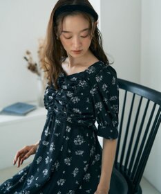 earth music&ecology レース切替フラワーロングワンピース