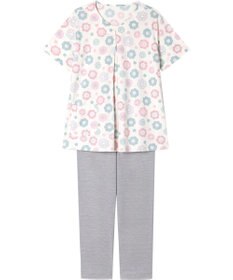 Wing パジャマ 綿100%(本体) 天竺素材 5分袖 半袖 長ズボン レディース EP8045 ウイング／ワコール