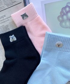 WEGO アニマルプリントショートソックス