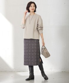 J.PRESS LADIES 【洗える】チェック ジャカード ナロー スカート