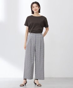 J.PRESS LADIES 【洗える】アセVisギンガム イージー パンツ