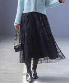 組曲 ラメチュールプリーツ スカート