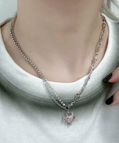 WEGO Lハートモチーフ2連ネックレス