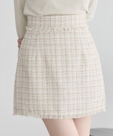 earth music&ecology 【セットアップ可】フリンジツイードミニスカート