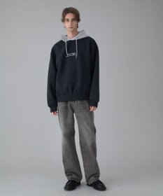 WEGO 【ユニセックス着用ITEM/MLサイズ展開】ワンポイントバイカラープルパーカー