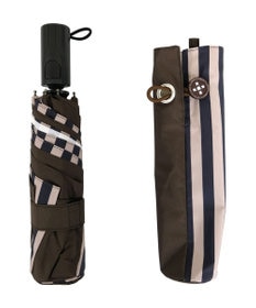 +RING 【簡単/便利】UNISEX 自動開閉式 折傘58cm BRN-STP T1239