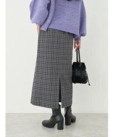earth music&ecology チェックナロースカート