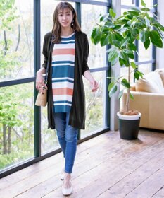 Tiaclasse 【洗える】マルチボーダーフレンチニットチュニック