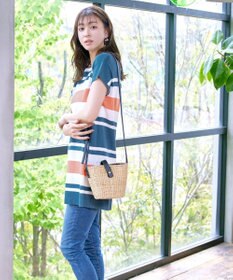 Tiaclasse 【洗える】マルチボーダーフレンチニットチュニック