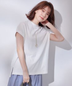 ANY L モックネックフレンチスリーブプルオーバー