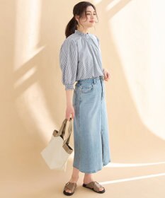 ANY L 【接触冷感/UVカット/抗菌防臭/速乾】エニイファンクション シャーリングブラウス