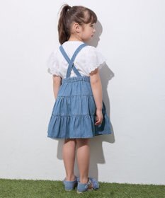 ANY KIDS ティアード デニムジャンパースカート